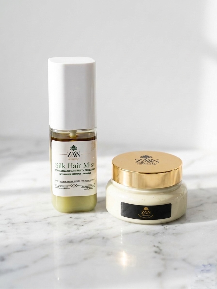 The Silk Hair Duo on marble
