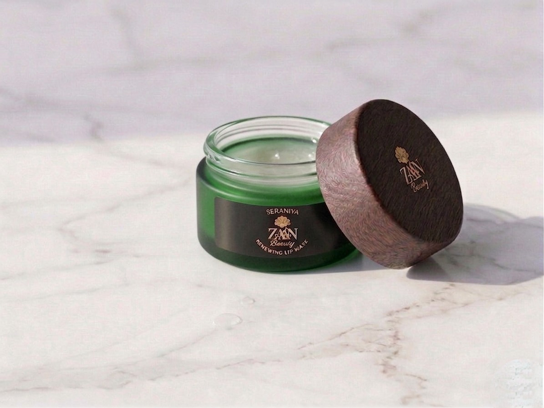 SERANIYA Renewing Lip Mask — open jar showing rich formula
