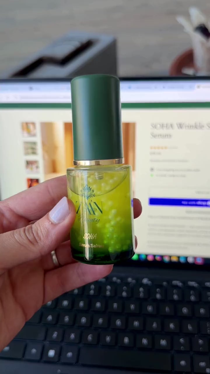 SOHA Saffron Jelly Serum — golden jelly texture from the pump